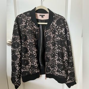 Stella&Dot Satin and Lace Bomber Jacket